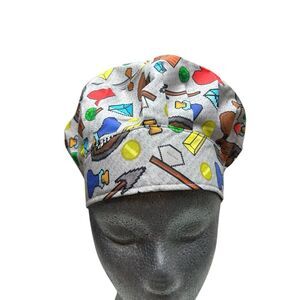 Scrub Cap Bouffant Style Elastic Back Vintage Gamer Pixel Handmade